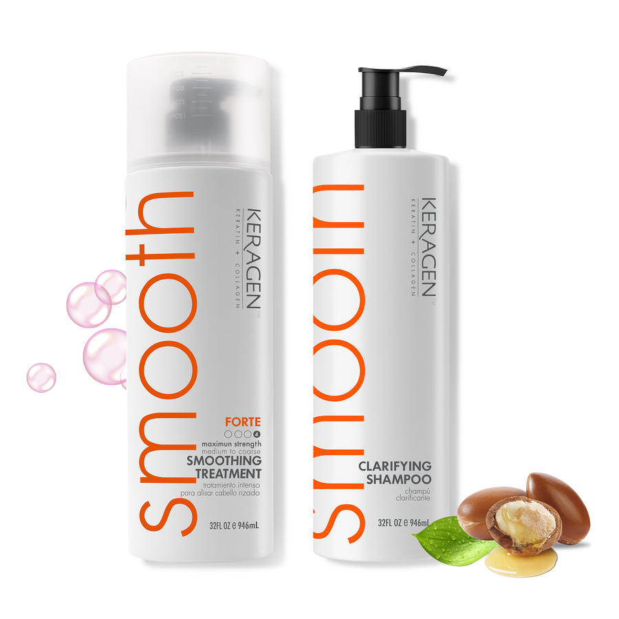 KERAGEN Brazilian Keratin Smoothing Treatment - Professional Frizz Control & Hair Straightening System