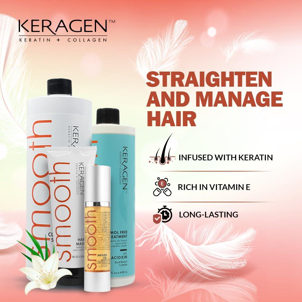 KERAGEN - Brazilian Keratin Hair Treatmen Kit, Formaldehyde-Free Smoothing Treatment for All Hair Types - Beauty Market Online
