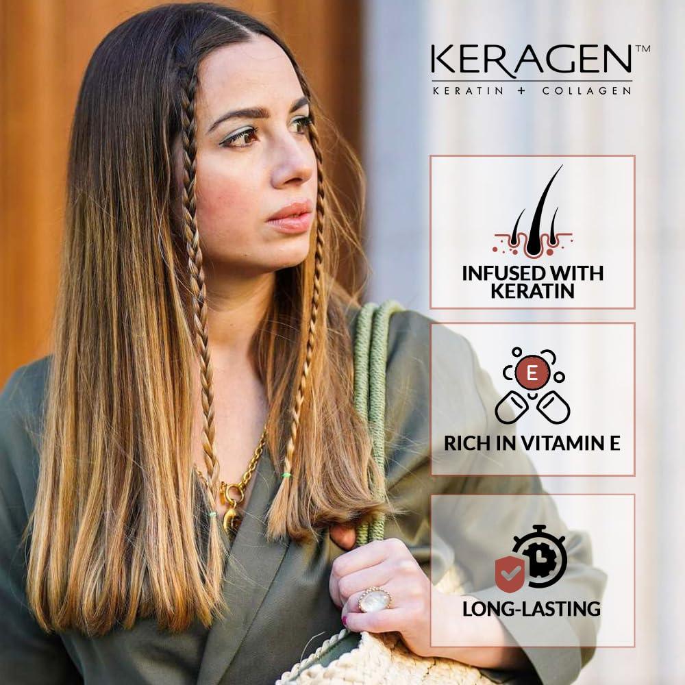 KERAGEN - Brazilian Keratin Smoothing Kit for Dry Damaged Hair, Eliminates Frizz & Curls - Beauty Market Online