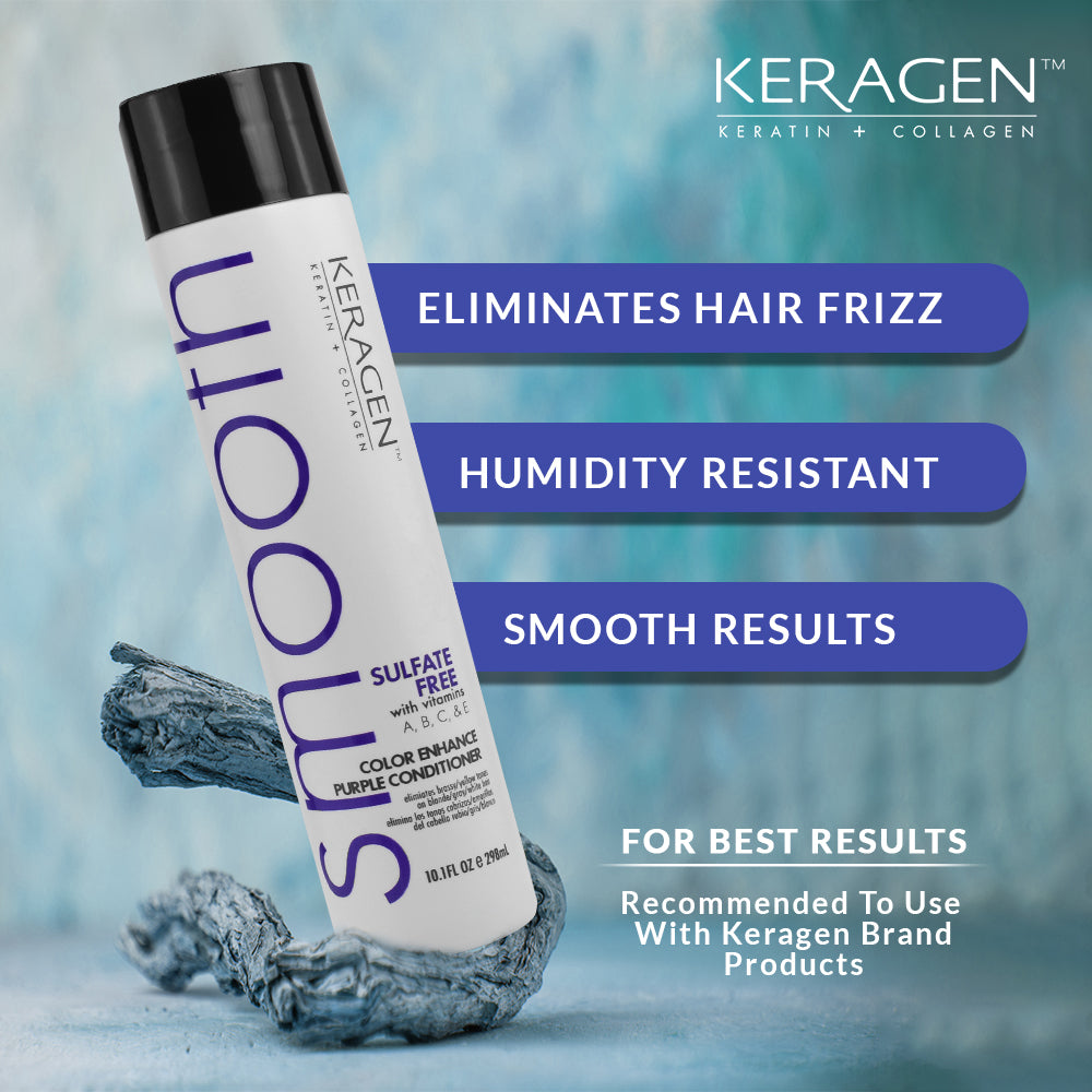 KERAGEN Purple Shampoo &amp; Conditioner - Toning System for Blonde &amp; Silver Hair