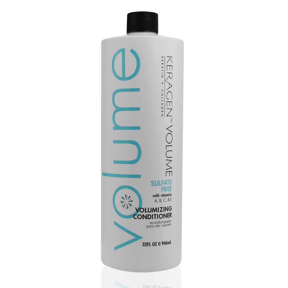 KERAGEN Volumizing Shampoo &amp; Conditioner Duo - For Fine Hair with Keratin &amp; Collagen