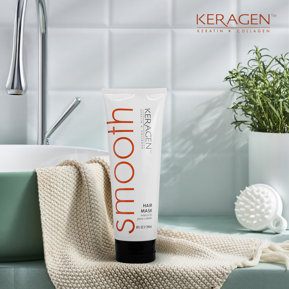 KERAGEN - Deep Moisturizing Hair Mask for Dry &amp; Damaged Hair (8 Oz) - Repairs, Restores, Frizz-Free, Infused with Keratin, Panthenol, Collagen &amp; Jojoba Oil
