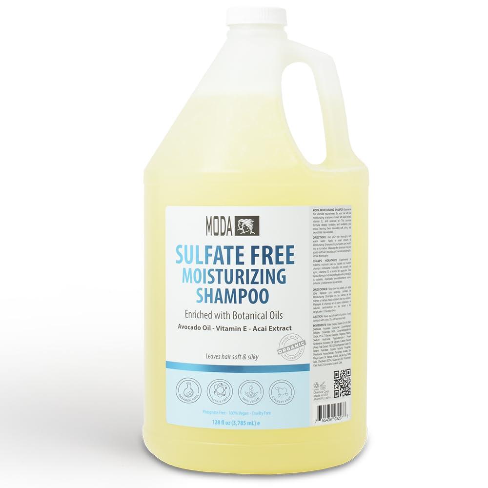 MODA Sulfate-Free Moisturizing Shampoo – Professional Bulk Refill – Deep Cleansing & Conditioning for All Hair Types – Strengthens, Restores & Enhances Shine