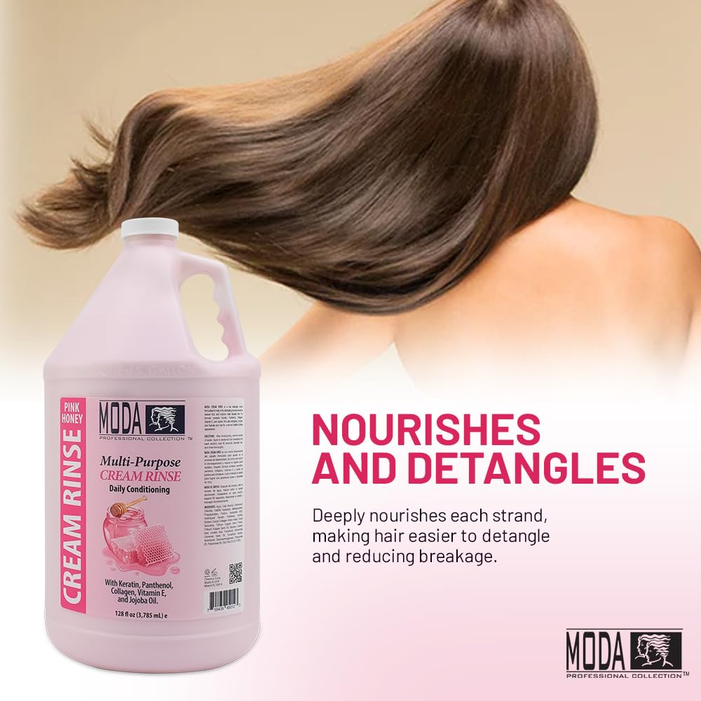 MODA Cream Rinse - Pink 128 Oz - Deeply Conditions and Softens Hair - Beauty Market Online