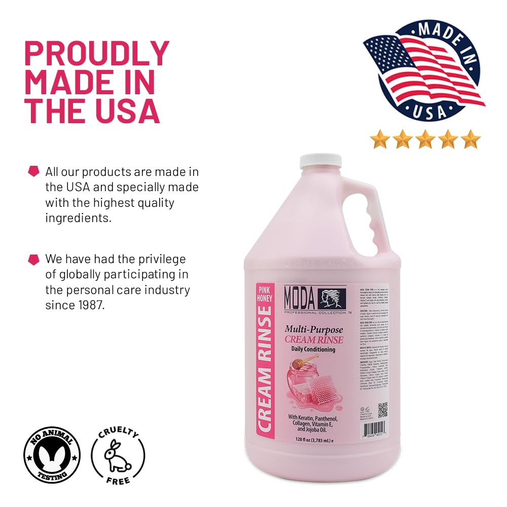 MODA Cream Rinse - Pink 128 Oz - Deeply Conditions and Softens Hair - Beauty Market Online