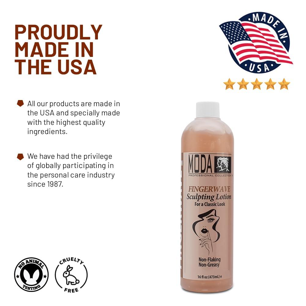 MODA Fingerwave Lotion - 16 Oz - Defines Curls and Adds Shine - Beauty Market Online