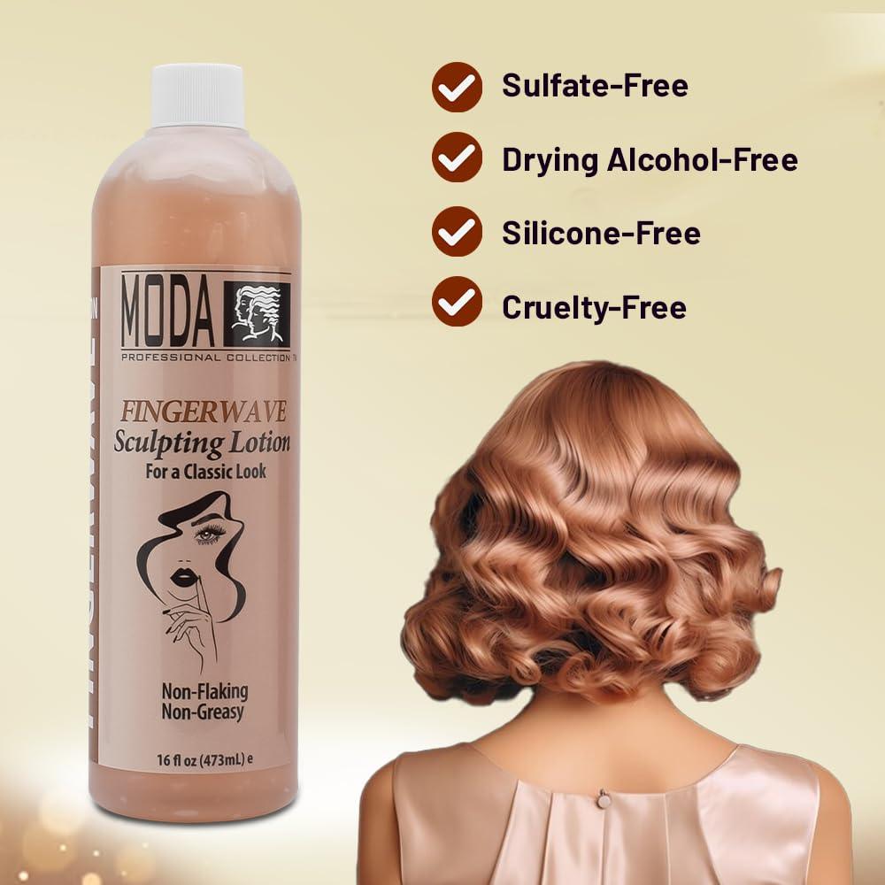MODA Fingerwave Lotion - 16 Oz - Defines Curls and Adds Shine - Beauty Market Online