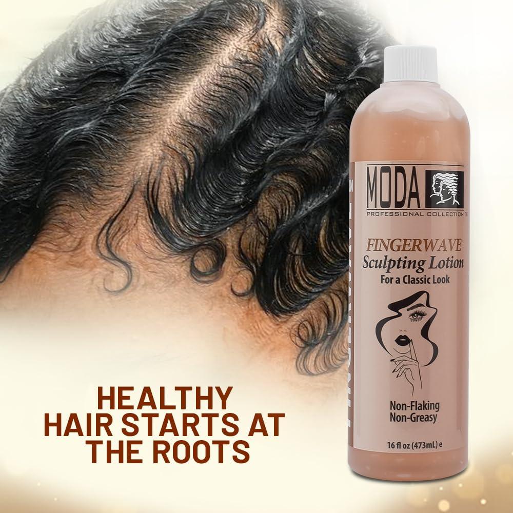 MODA Fingerwave Lotion - 16 Oz - Defines Curls and Adds Shine - Beauty Market Online