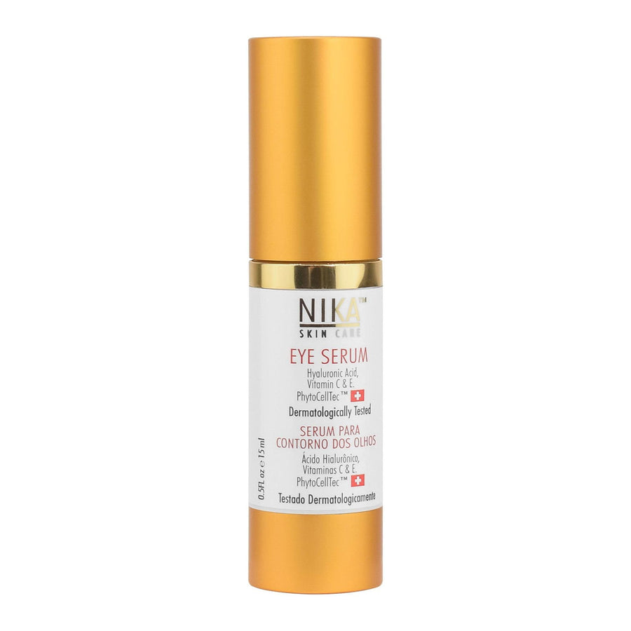 NIKA SKIN CARE - Eye Serum with Vitamin C & E, Hyaluronic Acid, Caffeine & Swiss Apple Stem Cells - Day & Night Hydration