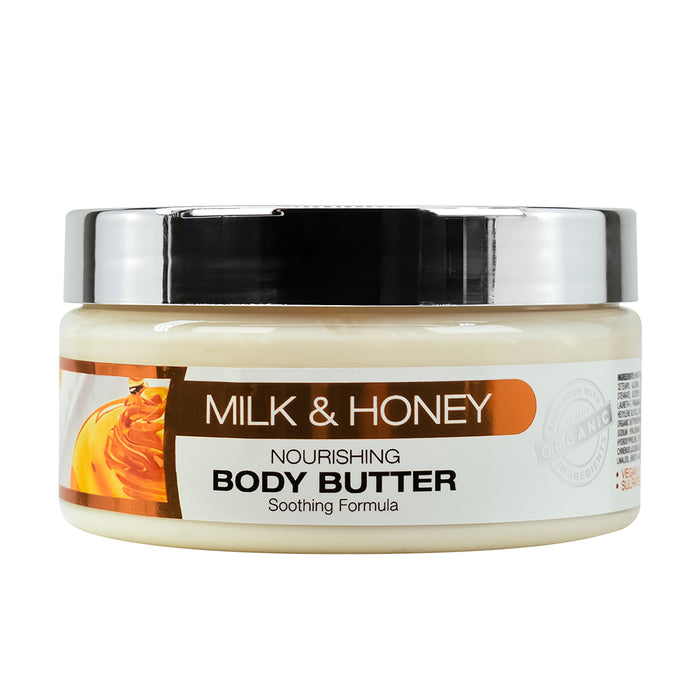 ORIGEM Milk & Honey Body Butter – Intense Hydration & Skin Renewal – Shea & Cocoa Butter Infused Moisturizer with Vitamin E – Ultra-Nourishing, Non-Greasy Body Cream
