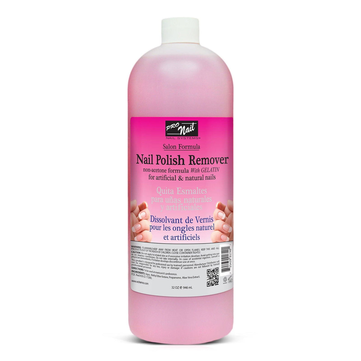 PRO NAIL - Non-Acetone Nail Polish Remover - Professional Strength, Gentle on Nails, Maximum Effectiveness