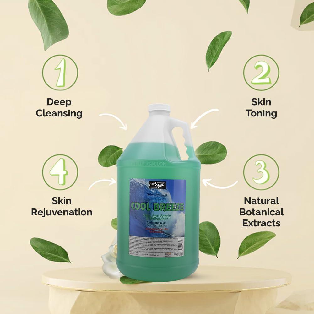 PRO NAIL Cool Breeze Astringent - Refreshing Skin Cleanser for Manicures & Pedicures - 128oz - Beauty Market Online