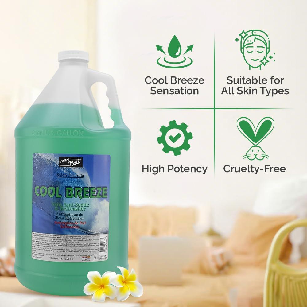 PRO NAIL Cool Breeze Astringent - Refreshing Skin Cleanser for Manicures & Pedicures - 128oz - Beauty Market Online