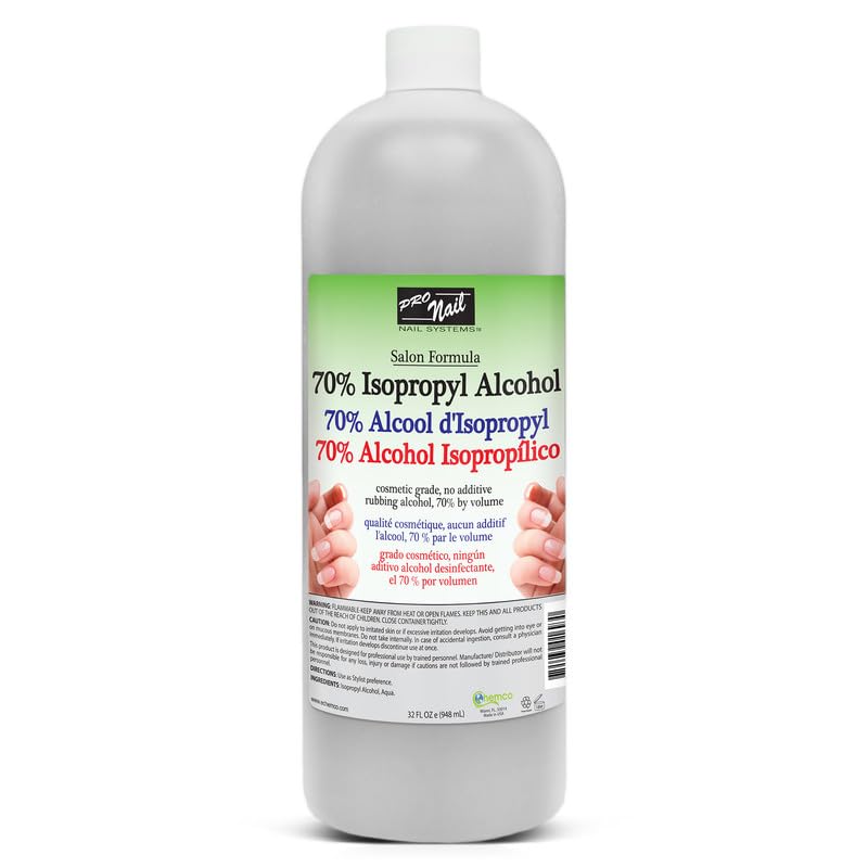 PRO NAIL Isopropyl Alcohol - Cleans, Sanitizes, and Disinfects with Antiseptic Properties - Beauty Market Online