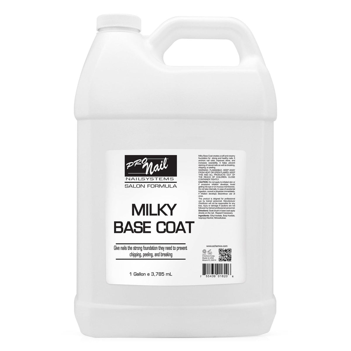 PRO NAIL Milky Base Coat - Professional Strength Nail Polish Hardener - Prevents Chipping - Fast Dry
