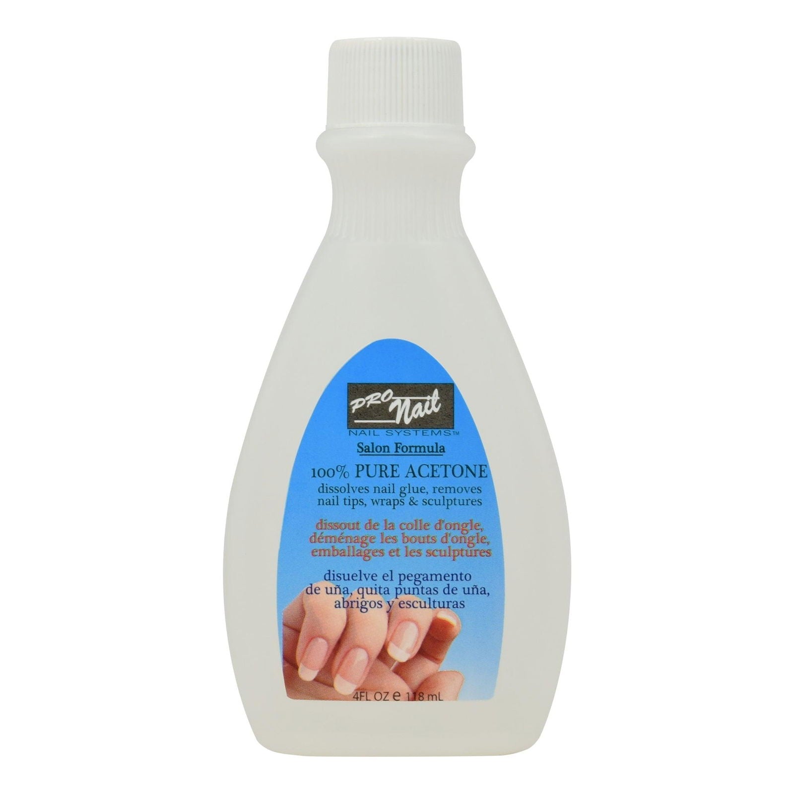 PRO NAIL Pure Acetone - Powerful Nail Polish Remover - 4 Oz - Beauty Market Online