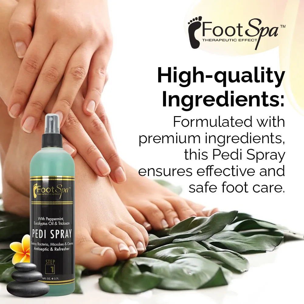 Pedi Spray Antiseptic - Mint &amp; Eucalyptus - Refreshing Foot Care Spray for Clean &amp; Revitalized Feet - Beauty Market Online
