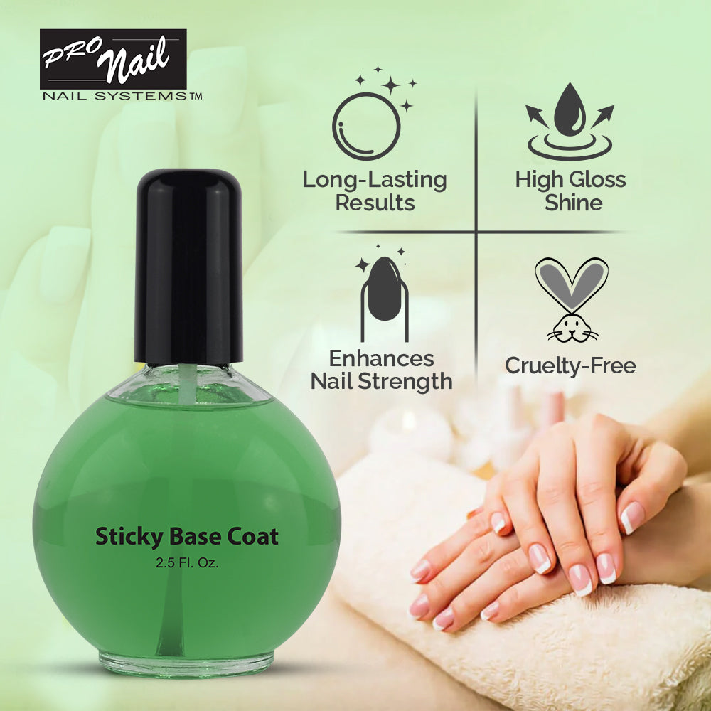 PRO NAIL Sticky Base Coat - Enhances Adhesion for Long-Lasting Nail Polish - Beauty Market Online