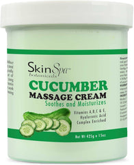 SKIN SPA - Massage Cream, Professional Cucumber Moisturizing Cream for Smoothing Skin 15 oz - 