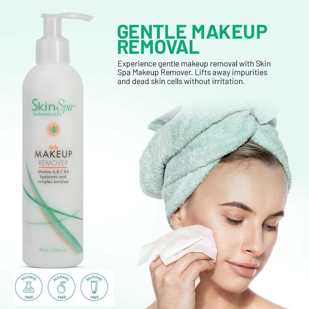 SKIN SPA Makeup Remover Lotion Cleanser for All Skin Types - Fragrance-Free, 8 Oz - Beauty Market Online