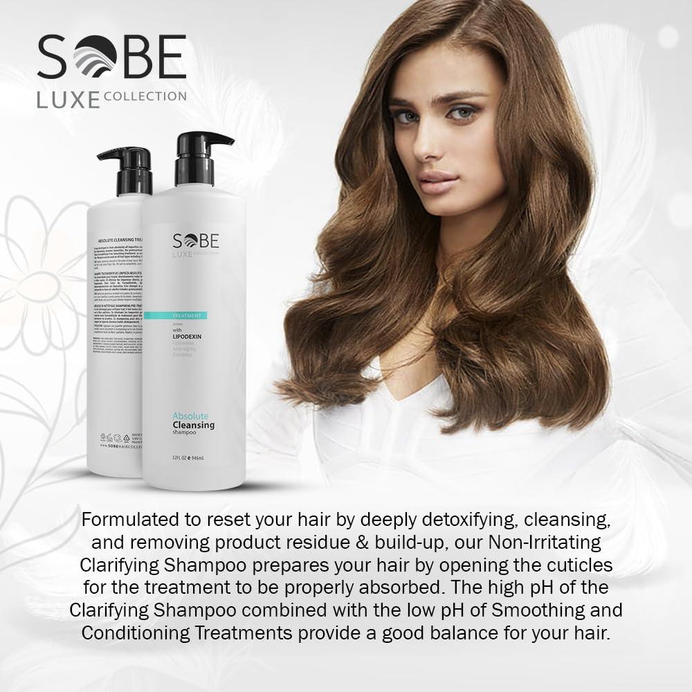 SOBE LUXE - Clarifying Shampoo for Damaged Hair, 32 Oz - Detoxifying Cleanse, Removes Buildup, Strengthens Cuticle - Beauty Market Online