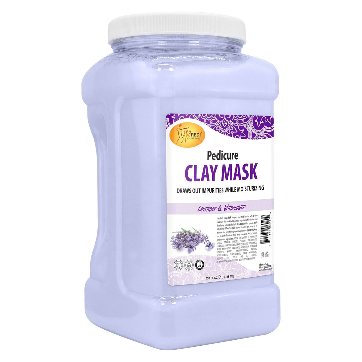 SPA REDI Clay Mask - Detoxifying, Hydrating & Pore Purifying for Body and Pedicure