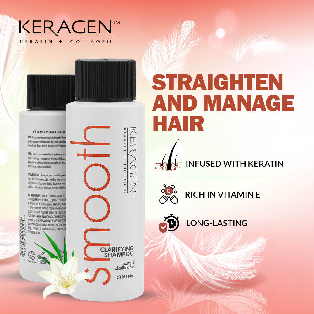 KERAGEN - Clarifying Shampoo with Keratin and Collagen - Deep Cleansing, Purifying, Refresh and Reset Damaged, Color-Treated Hair, Removes Buildup and Residue from Scalp - For All Hair Types